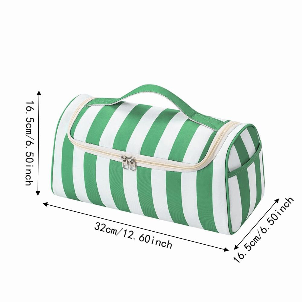Striped Travel Storage Case Large Capacity Makeup Organizer Bag Travel Toiletry Bag Home Storage