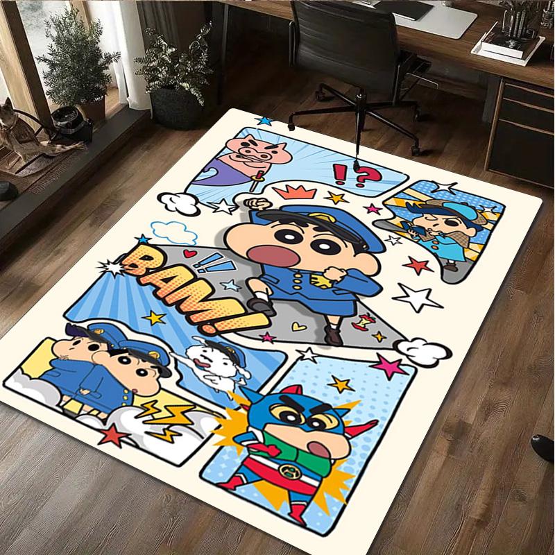 Crayon Shin-chan  Carpet Office Decorative Carpet For Living Room Bedroom Door Mat Floor Rug Computer Chair Area Rug