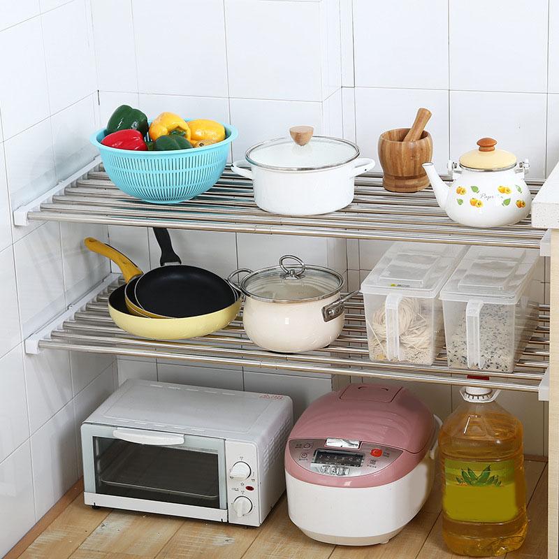 Expandable Closet Storage Rack 25?40cm Adjustable 24cm Wide Stainless Steel Nail Free Installation