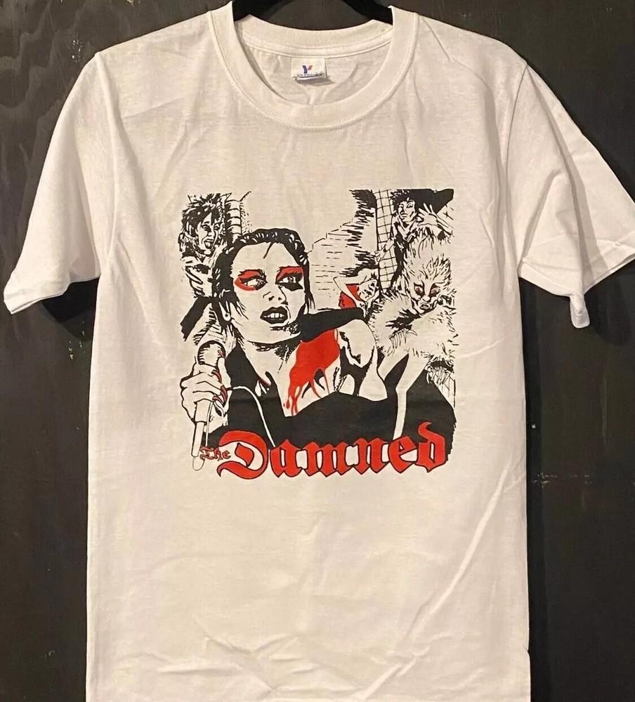 The Damned Punk Band Short Sleeve White Color Tshirt Unisex Men Women S5XL XL