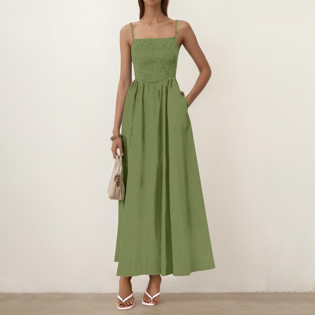 Women's Casual Fashion Vintage Suspender Dress Elegant Holiday Dress