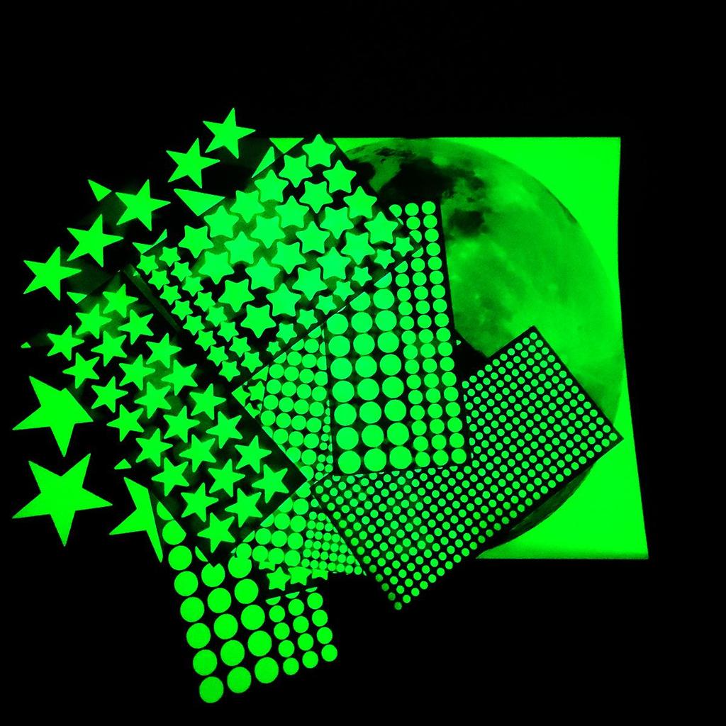 YG-7052 Autocolant de perete luminos fluorescent Stea Lună pentru decorarea sufrageriei, dormitorului și camerei copiilor