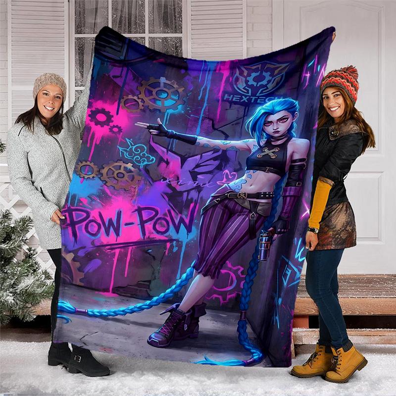 1pc Game L-Lol Theme Blanket - Digital Print, Polyester, Cozy for All Seasons, Perfect for Outdoor, and Travel