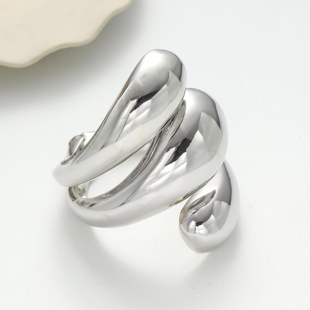 Exaggerated Personality Design Sense Metal Opening Multi-layer Wide Bracelet Women's Premium Sense Winding Bracelet Small Hand Arm Ring
