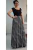 Women's Style Big Size Skirt Smoked Black Patterned 6 Piece Viscose Skirt With Elastic Waist