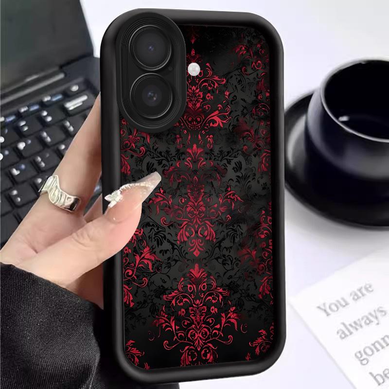 Gothic red patterned Phone Case For Samsung S25 FE S24 Plus S23 Ultra S22 S21 20 A70 A30 M33 A54 A55 NOTE anti drop and shockpr