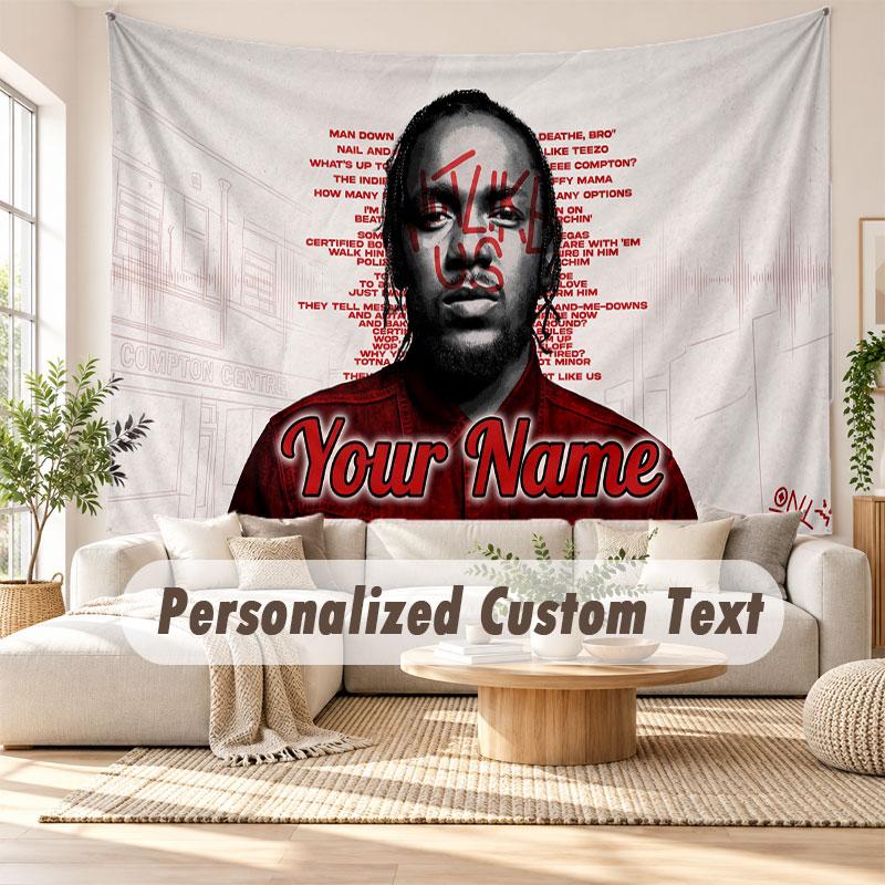 Custom Name Wall Hanging Tapestry,Kendrick Lamar Decorative Backdrop Tapestry For Dorm Home