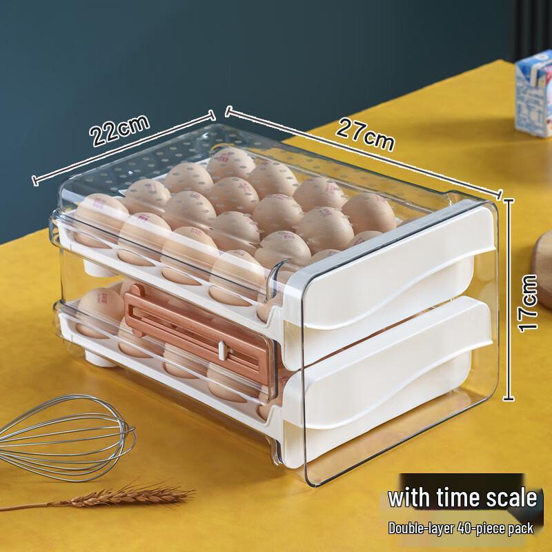 Double Layer Egg Storage Box with Time Scale