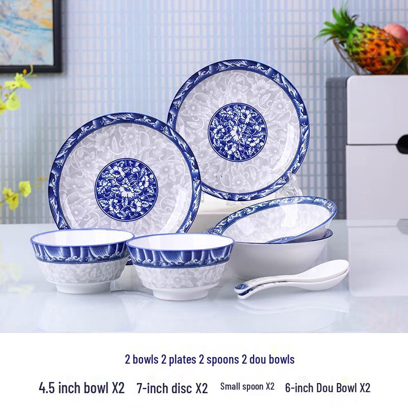 Danshi Zhiyuan Blau-Weiß Porzellan Geschirrset