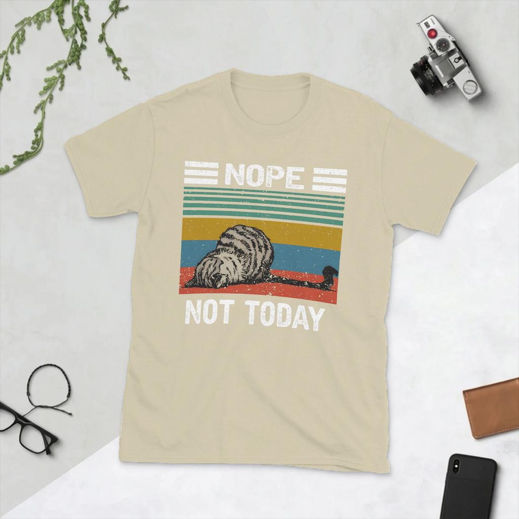 NOPE NOT TODAY T Shirts Unisexs Cotton Casual TShirts Round Collar CUte Cat Tees Short Sleeve Clothes Graphic Printed