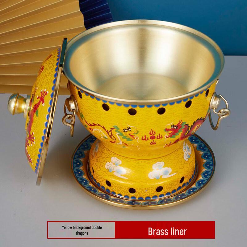 Cloisonné Single Serve Copper Hot Pot
