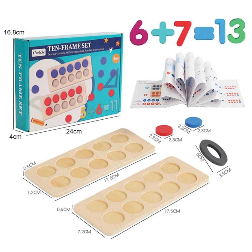 Zabawka Montessori Dziesięciopolowa Kognitywna Liczba Cyfrowa Liczenie Dzieci Trening Logiczny Matematyki Pomoce Dydaktyczne Wczesnej Edukacji Gra Matematyczna dla Dzieci