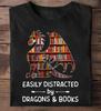 Dragon and Books T-shirt: Nerdy Fantasy Gift