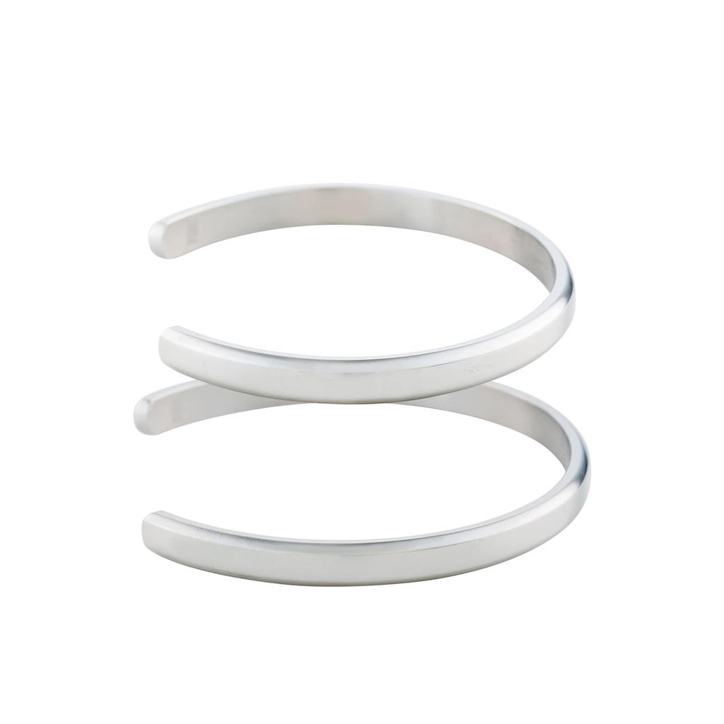 Pair of Surgical Stainless Set of 4SBG041SV 4SBG042SV [White Clover] Bangles, Steel, Simple, 2, &