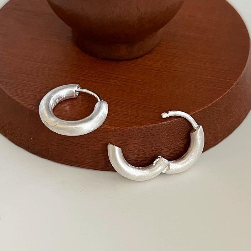 925 Sterling Silver Vintage Earrings For Women Simple Round Shinning Earring Jewelry Prevent Allergy Party Accessories Gift