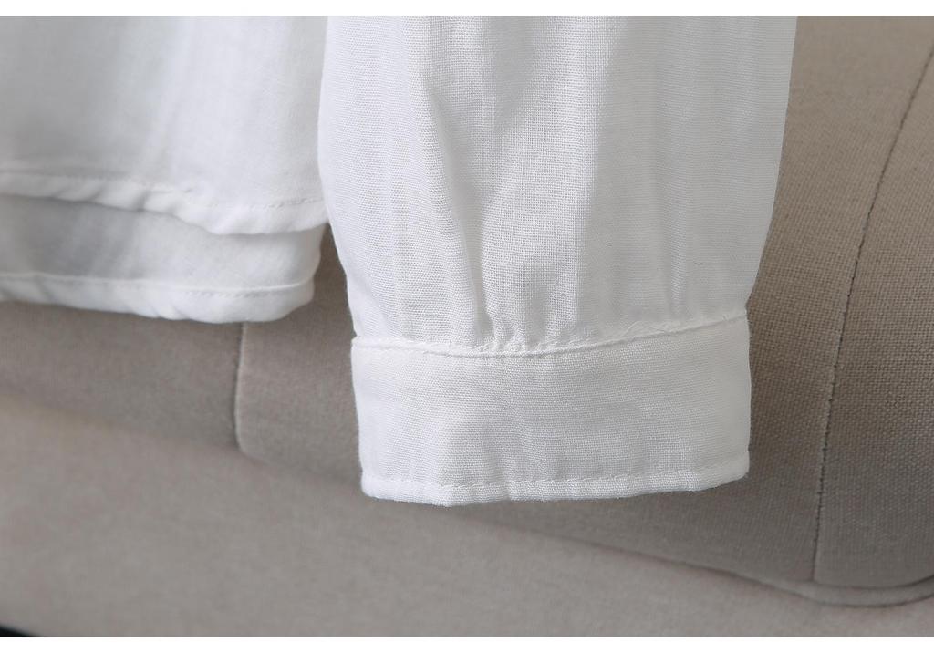 2026 Spring Plus Size Women's Long Sleeve Embroidered Cotton Cardigan Shirt for Curvy Women