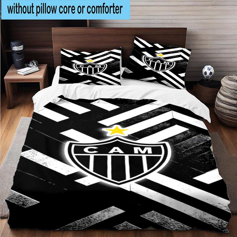 3er Set Bettwäsche Clube Atlético Mineiro Mit Wappen Bettbezug Verschluss Enthält 1 Bettbezug & 2 Kissenbezüge Bettwäsche Sets Heimdekoration Geschenke