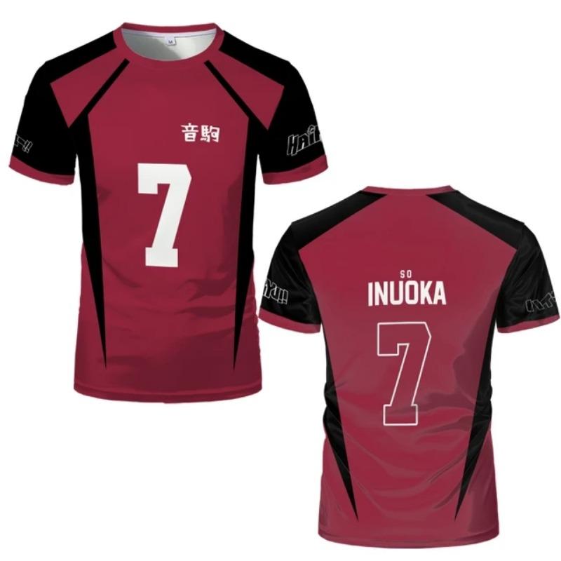 Anime Haikyuu Nekoma Jersey Uniform T-shirt Kozume Tetsurou Kuroo Cosplay Costume High School Volleyball Club Men Sportswear Tee