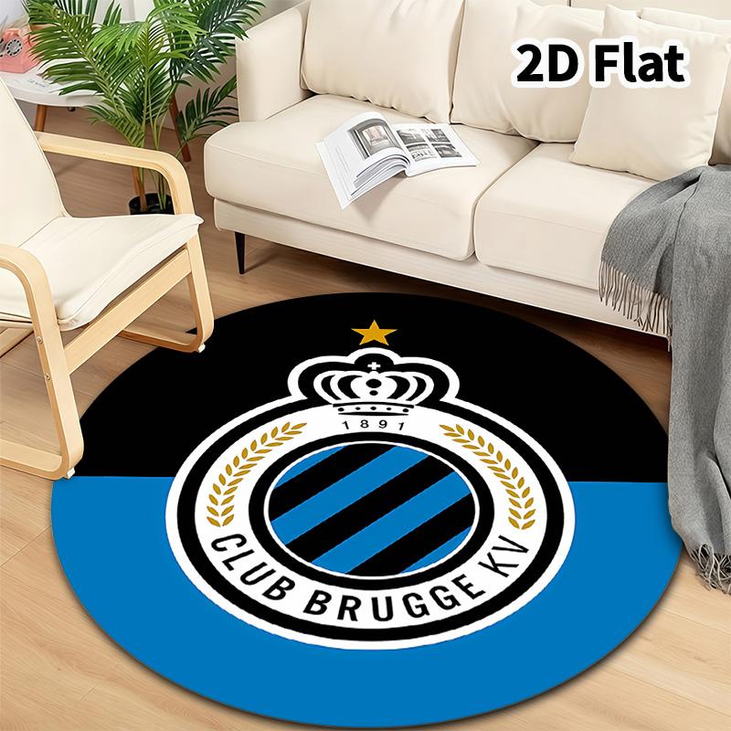 Club Brugge Kv Round Area Rug Carpet Rug For Living Room Bedroom Sofa Playroom Decor Nonslip Floor Mat
