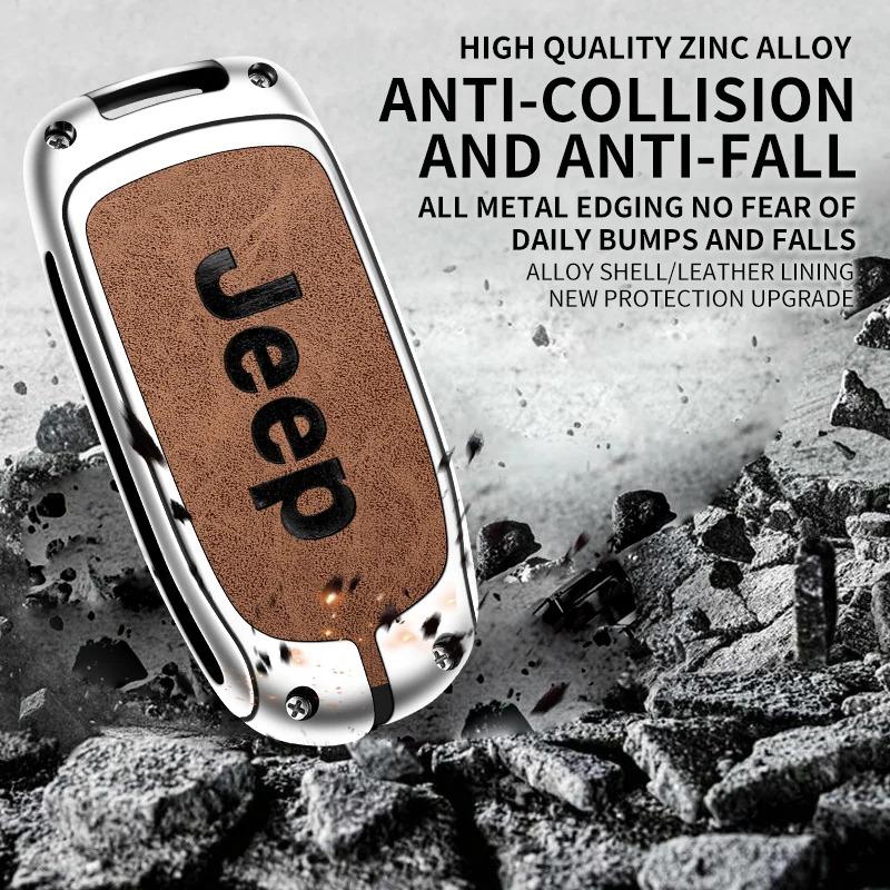For Jeep Jeep Grand Cherokee Wrangler JK Renegade Patriot Commander Compass Gladiator Wagoneer Car Alloy Key Case Key Bag She