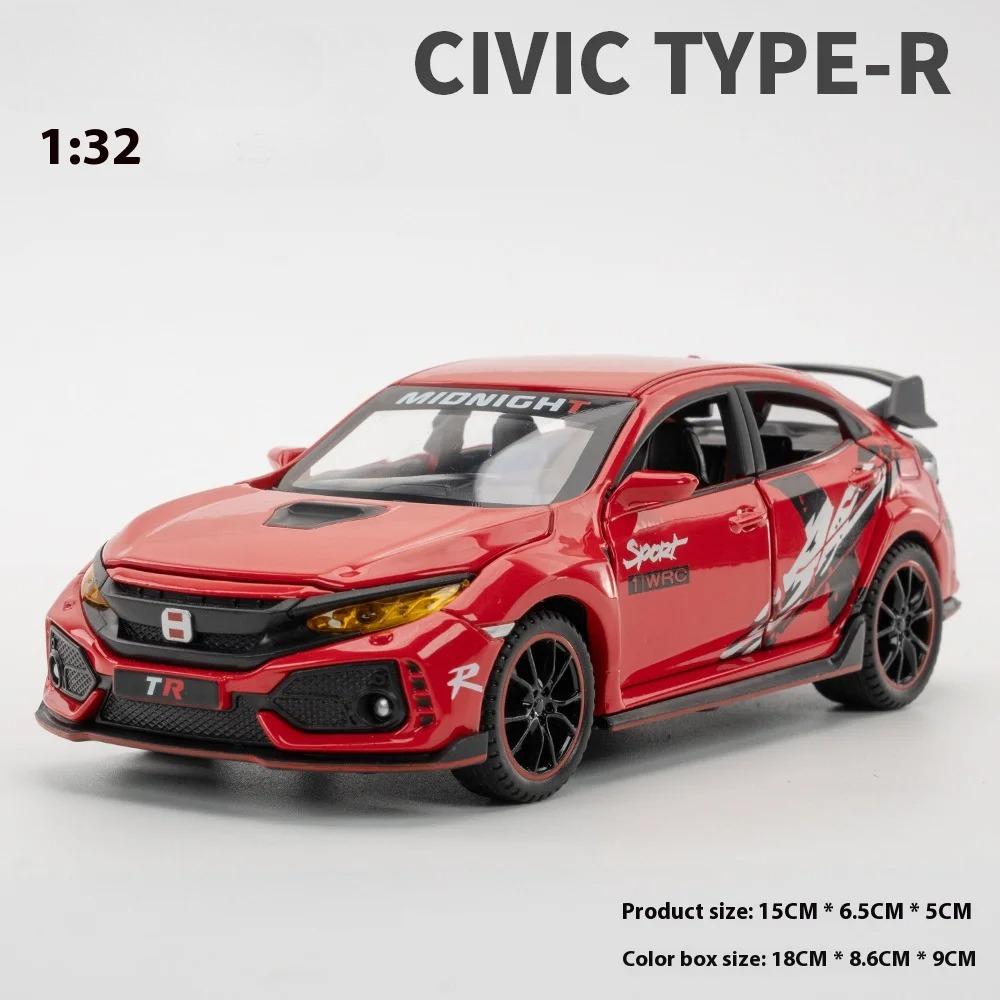 1:32 Civic Type-R Super Modifiziert Sportwagen Legierung Metall Druckguss Modellauto Computer Schreibtisch Ornamente Spielzeug für Kinder