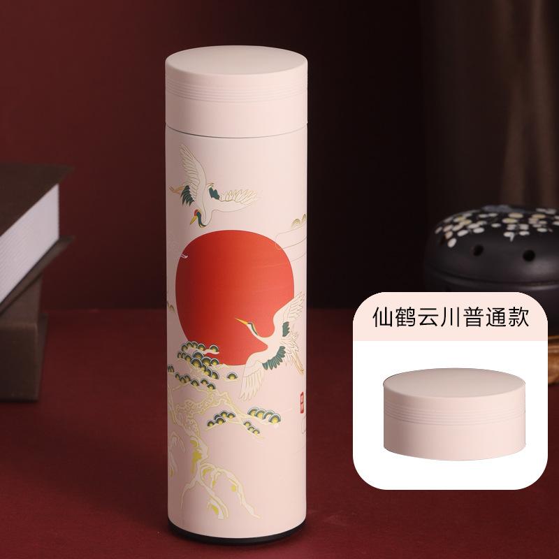 500ML Nerezová termoska Hrnek na kávu Čajový hrnek Čínský klasický styl Láhev na vodu s filtrem Termohrnek