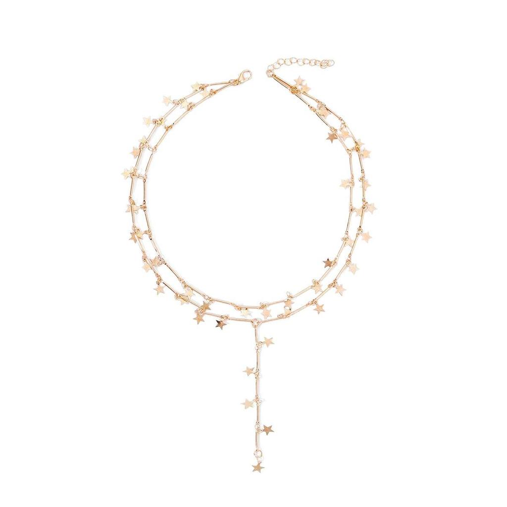 Chic Y-Shaped Multi-Layer Necklace Set for Women - Versatile & Sexy Collarbone Chain.