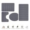 4Pcs/Set Memory Foam Bath Mat Soft Microfiber Bathroom Rugs Non-Slip Thick Toilet Mats Machine Washable Water Absorption Universal Bathroom Set
