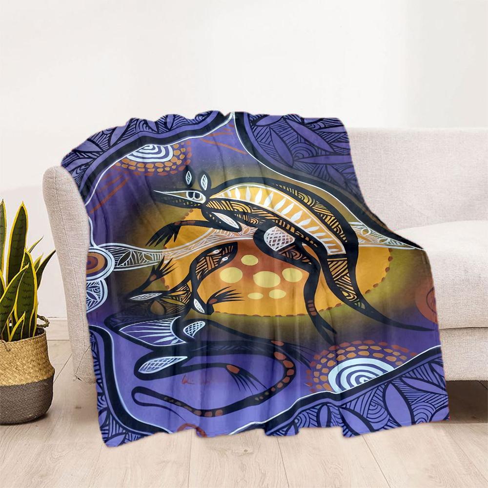 Australian Aboriginal Style 18 Blanket Durable Comfort Perfect for Picnics Couch Bed for All Seasons Stylish Decor