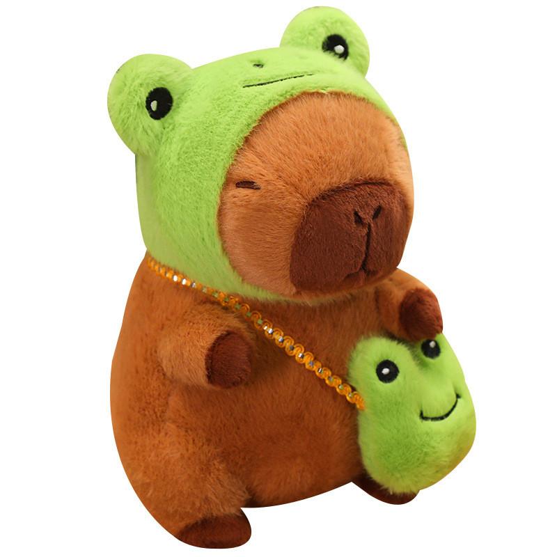 Capybara Toy Plush Cute Frog Dinosaur Hat Backpack Funny Sleep Doll Comfort