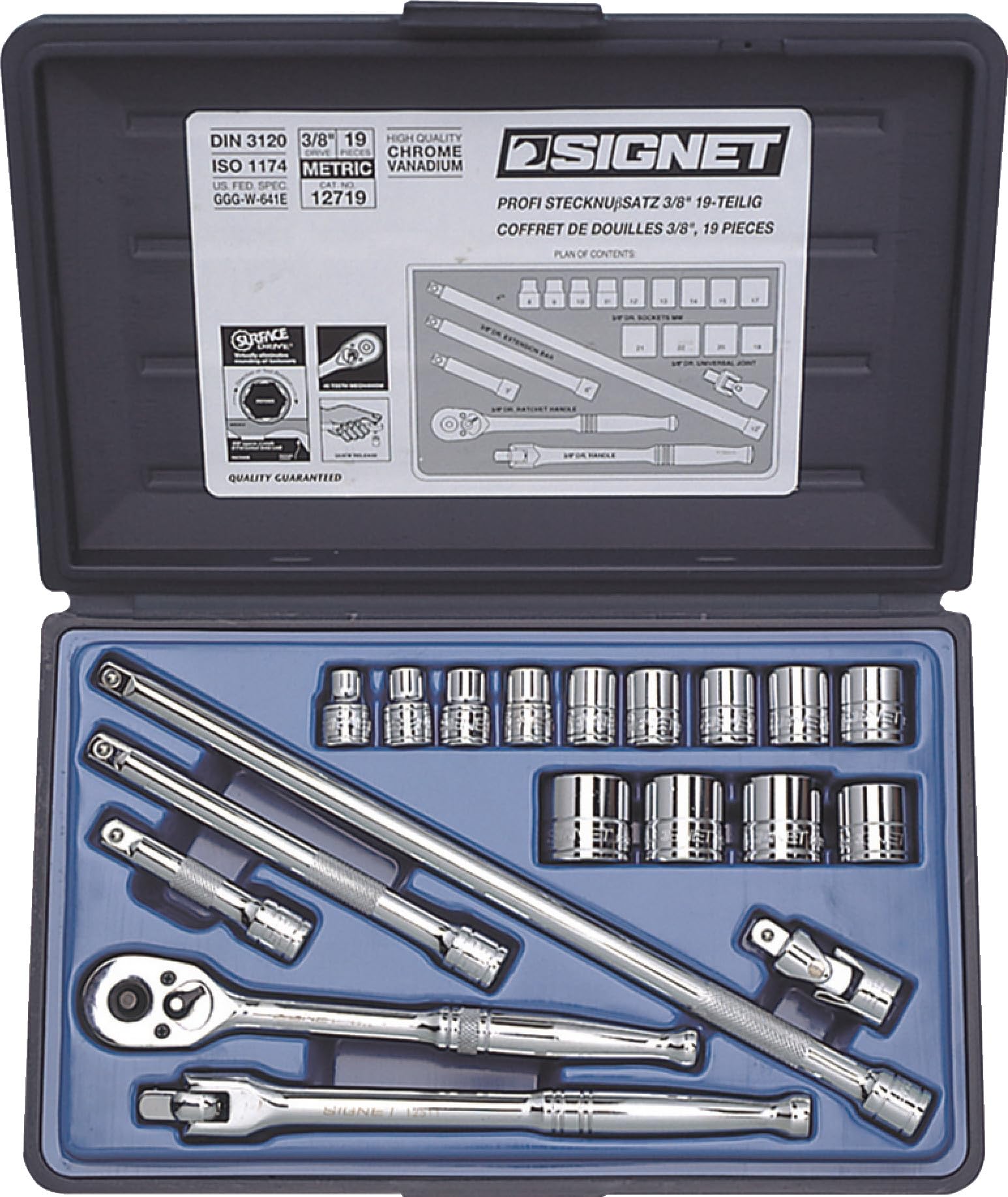 

Набор торцевых ключей Signet Drive MM 12719 (#812913B) 3/8 19-предметный