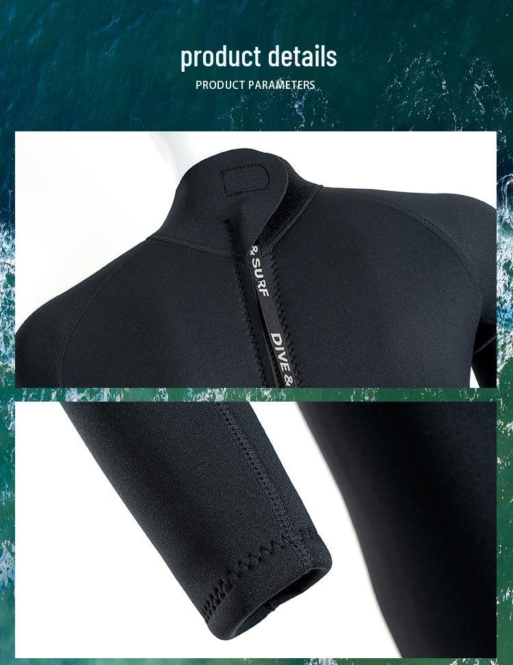 Men's and Women's Full Body 3/5mm Winter Wetsuit: Warm, Cold-Resistant, Sun-Protective for Swimming, Snorkeling, and Surfing.