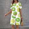 Fashion 3D Print Summer Dress Loose Casual Short Sleeve O-Neck Mini Dress