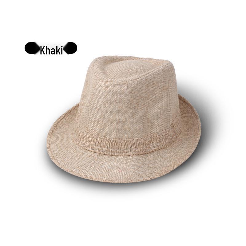 

Men s Linen Fedora Sunshade Hat - Casual Spring/Summer Straw Jazz Hat