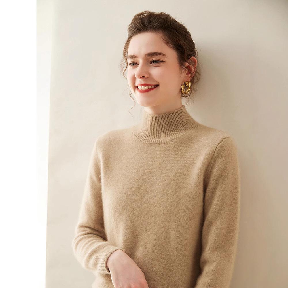 Women's Half-High Collar Thickened Cashmere Sweater - Autumn/Winter Style