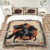 Western Horseman Print 3Pcs Bedding Setduvet Cover With 2 Bedropillowcase Home Birthday Gift