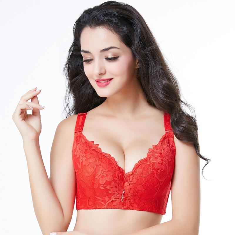 Large Size Bra, Lace, Breathable, Gathered and Adjustable Women's Underwear, with A Thin Bra for The Collection of Side Breasts