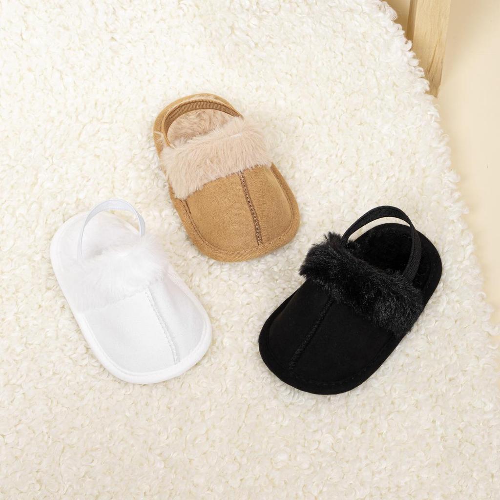 Warm Velvet Fur Soft Sole Baby Shoes 0-1 Year - Autumn/Winter Cotton Casual