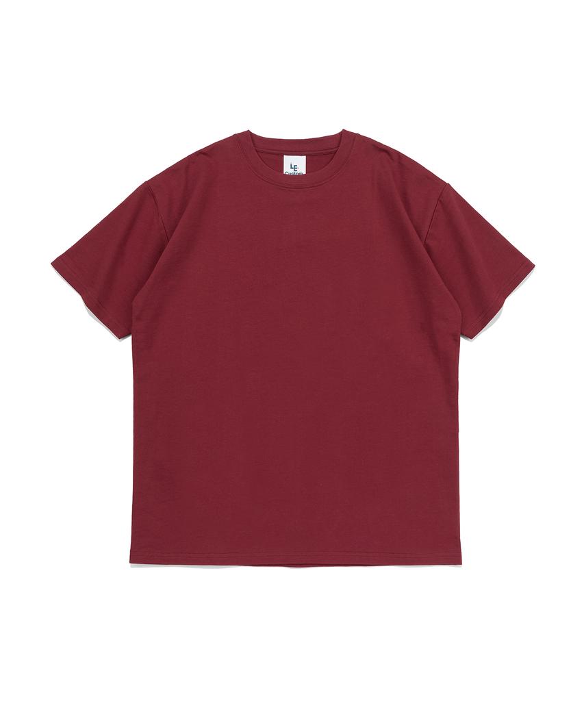 Leukeoseuteom The Essential 32S 2-Ply Plain Short Sleeve T-Shirt (Burgundy)