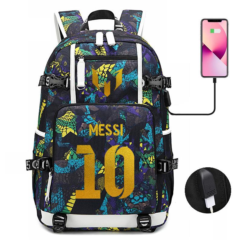 Messi Luminous Schoolbag Neymar Backpack Naldo Football Backpack Large Capacity Computer Bag Customized model