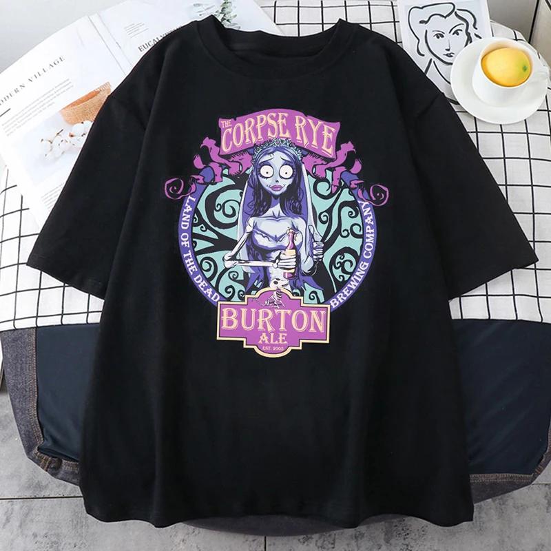 Vintage TShirts Nightmare Before Christmas Print Shortsleeve Gothic Women Unisex Tshirt Top Y2K Shirt Streetwear Harajuku