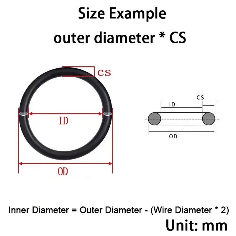 CS 2.4mm Nitrile Rubber O-Ring Set Waterproof High Pressure Sealing Gaskets Industrial Seal Ring Repair Kit