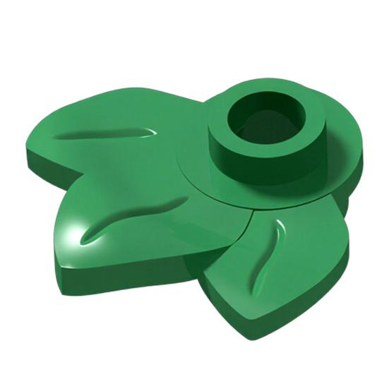 Classic Tree Leaves Building Blocks Pieces, Plant Plate, Round 1x1 Assembling Building Blocks with 3 Leaves Parts and Pieces