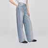 Lee Unisex Loose Fit Wide Leg Deconstructed Light Blue Jeans