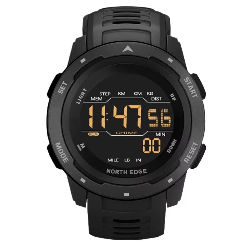 Waterproof 50m Smart Watch Dual Time Military Clock Pedometer Digital Watch Fitness Training чёрный
