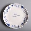 Piatto Creativo in Ceramica Occidentale per Bistecca Dipinto a Mano con Motivo a Pesce Piatto Domestico di Alta Qualità da 8 Pollici Piatto Rotondo