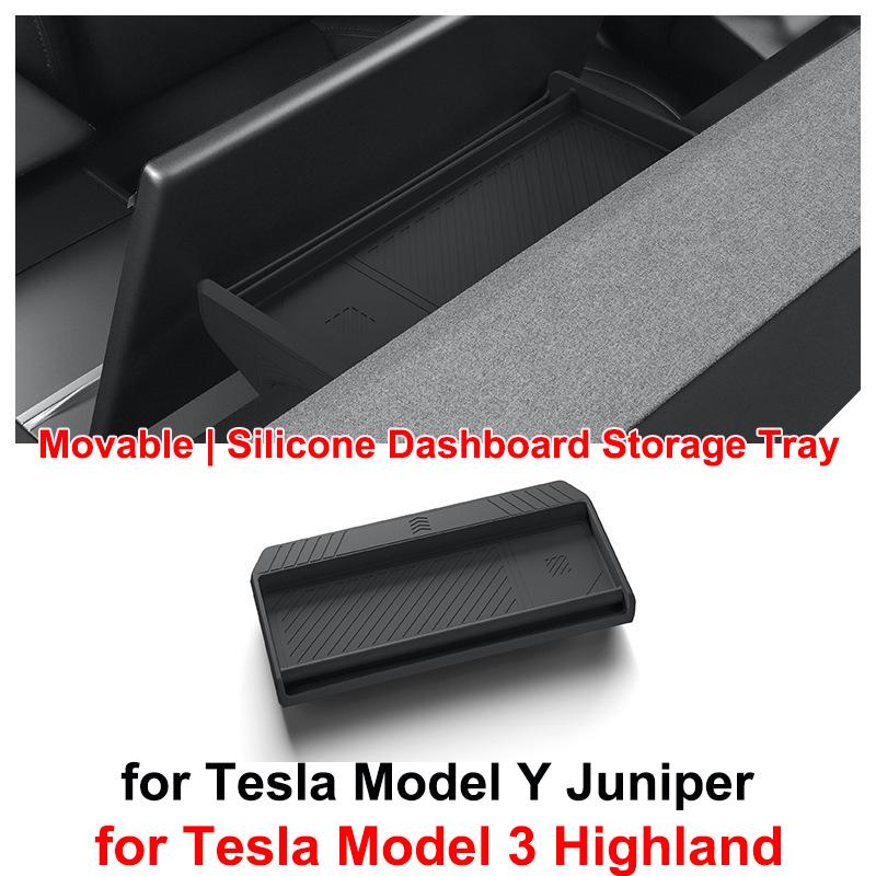 Für Tesla Model Y Juniper Mittelkonsolen-Zubehör GPS-Bildschirm Rahmen Schutzstreifen Kabelloses Ladepad Model3 Armaturenbrett Ablage