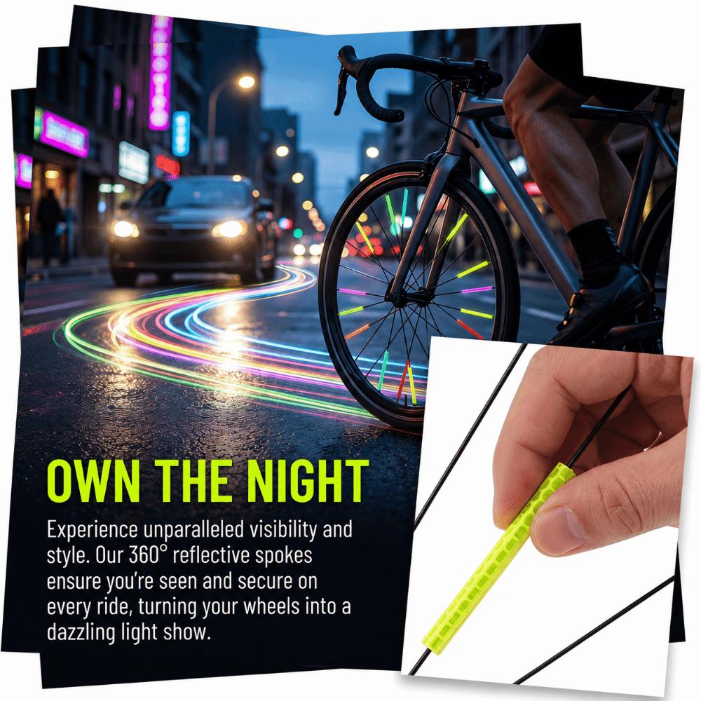 84PCS 360° Visibility Bicycle Wheel Reflector 75mm Reflective Spoke Skins  Night Riding