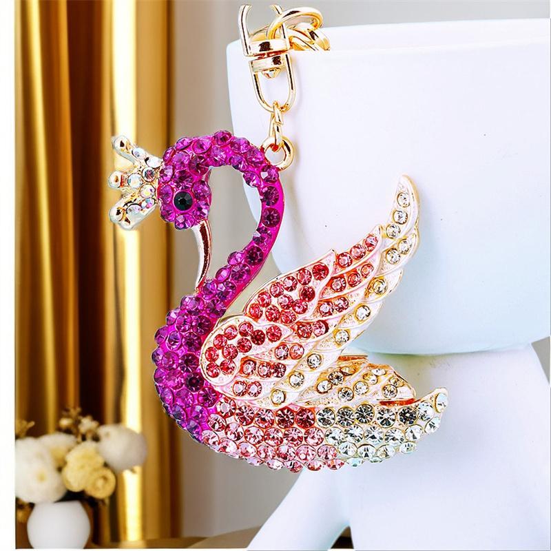 Cute Owl Crystal Rhinestones Crsytal Car Bag Keys Exquisite Pendant Cartoon Trendy Animal Key Chains Bag Charm