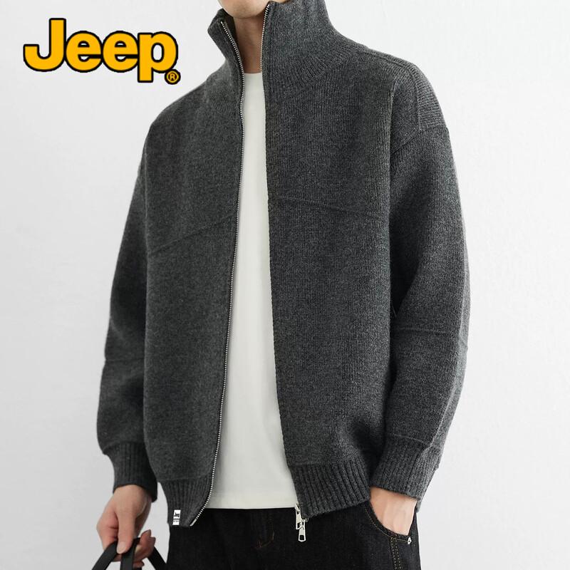JEEP Men's Winter Stand-Collar Knit Cardigan